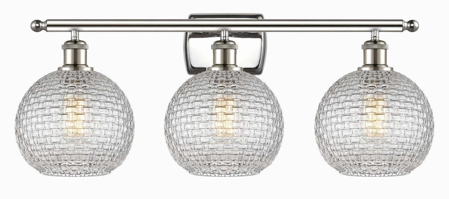 Innovations 516-3W-PN-G122C-8CL Three Light Bath Vanity, Polished Nickel