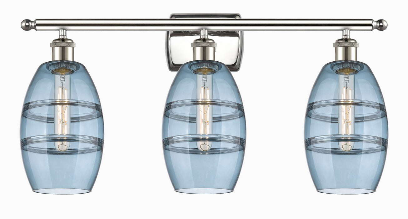 Innovations 516-3W-PN-G557-6BL Three Light Bath Vanity, Polished Nickel