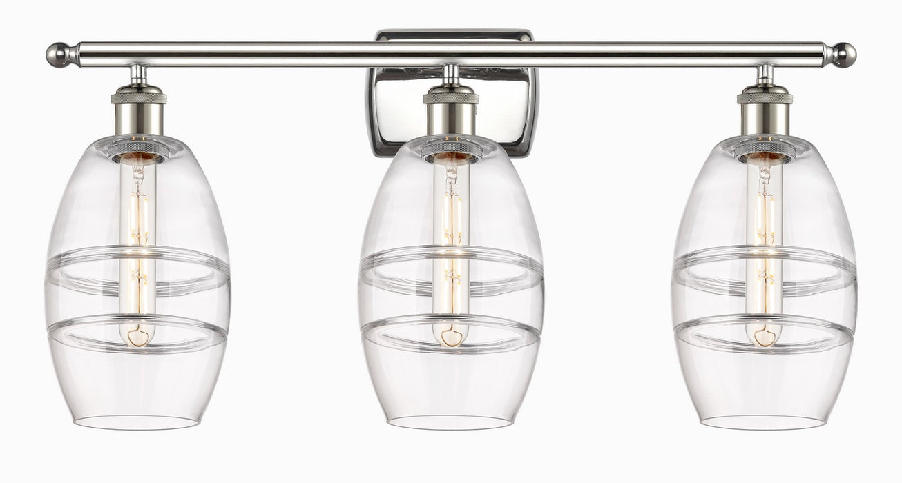 Innovations 516-3W-PN-G557-6CL Three Light Bath Vanity, Polished Nickel