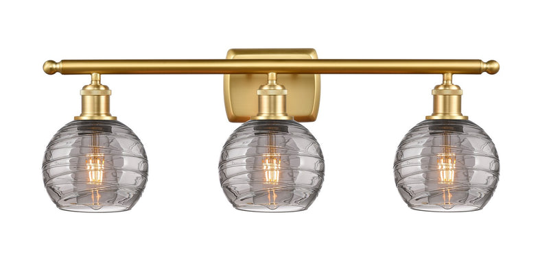 Innovations 516-3W-SG-G1213-6SM Three Light Bath Vanity, Satin Gold