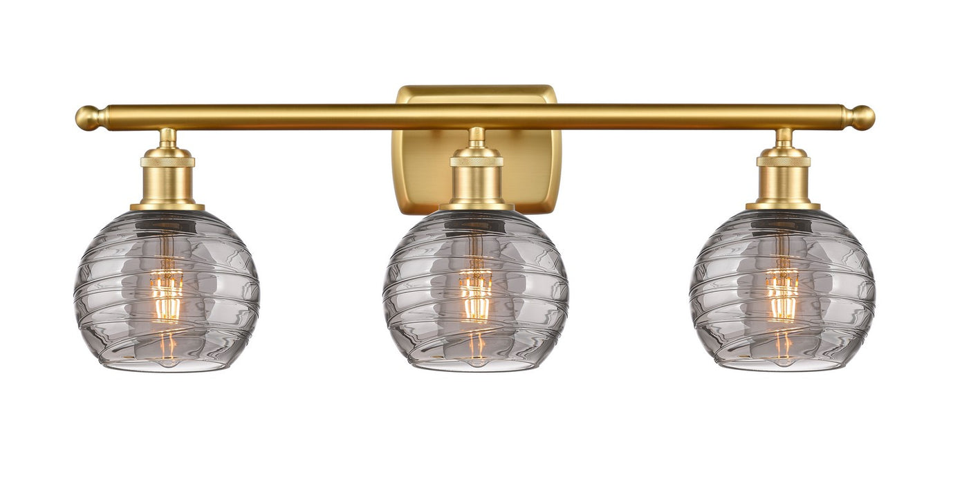 Innovations 516-3W-SG-G1213-6SM Three Light Bath Vanity, Satin Gold