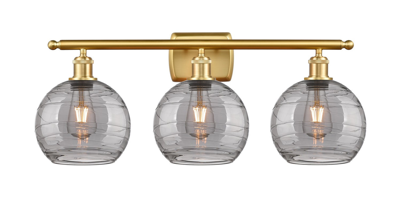 Innovations 516-3W-SG-G1213-8SM Three Light Bath Vanity, Satin Gold
