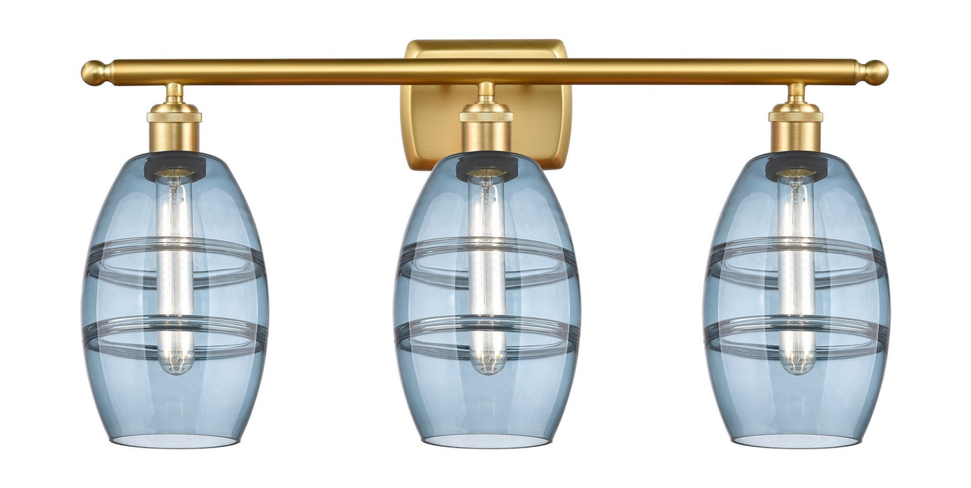 Innovations 516-3W-SG-G557-6BL Three Light Bath Vanity, Satin Gold
