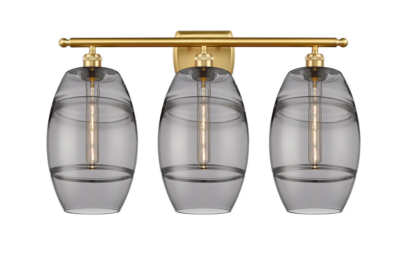 Innovations 516-3W-SG-G557-8SM Three Light Bath Vanity, Satin Gold