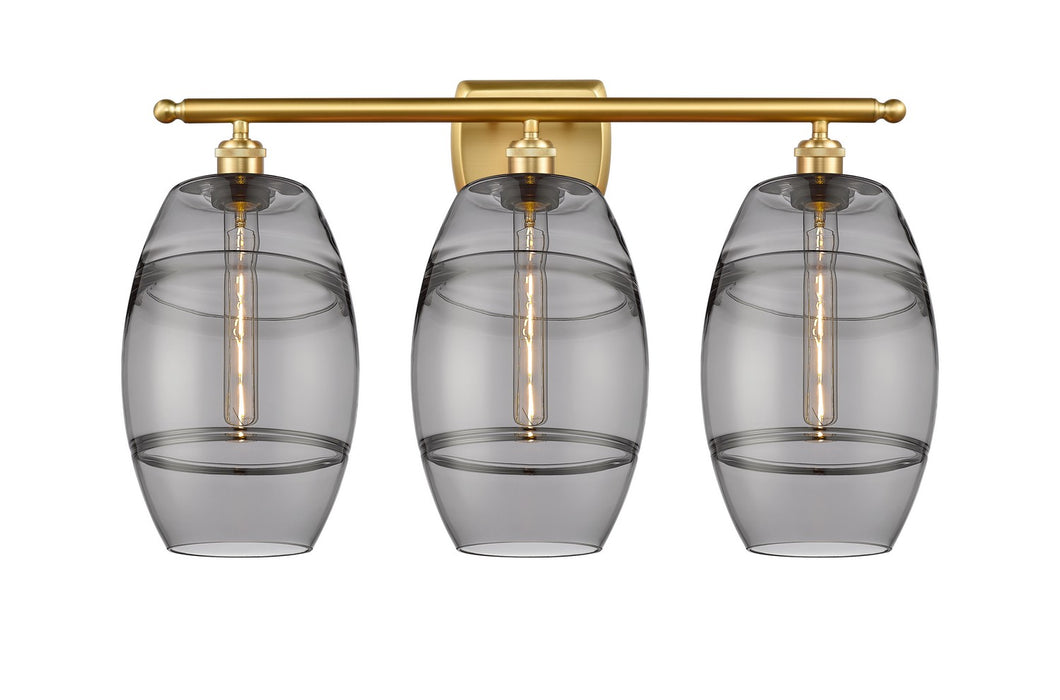 Innovations 516-3W-SG-G557-8SM Three Light Bath Vanity, Satin Gold