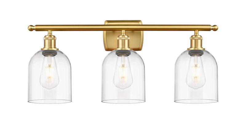 Innovations 516-3W-SG-G558-6CL Three Light Bath Vanity, Satin Gold