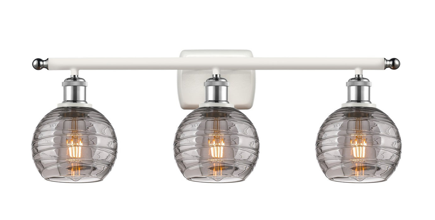 Innovations 516-3W-WPC-G1213-6SM Three Light Bath Vanity, White Polished Chrome