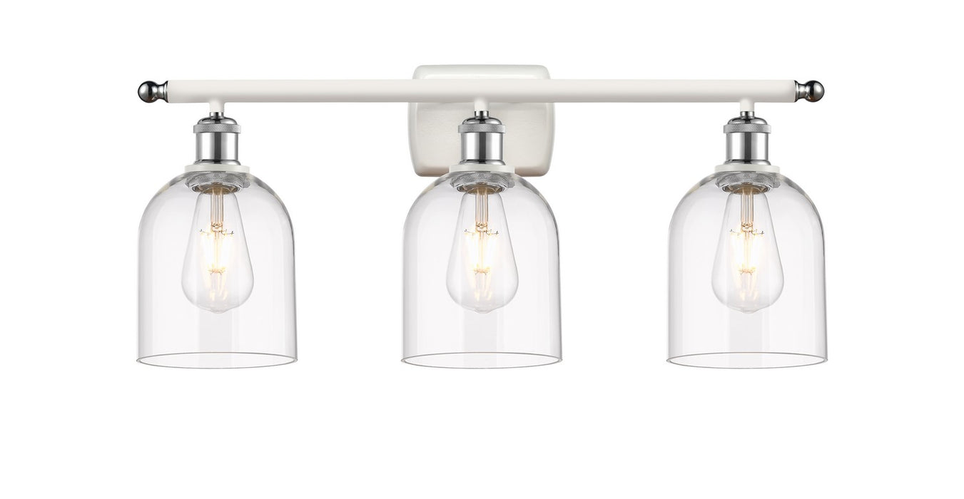 Innovations 516-3W-WPC-G558-6CL Three Light Bath Vanity, White Polished Chrome