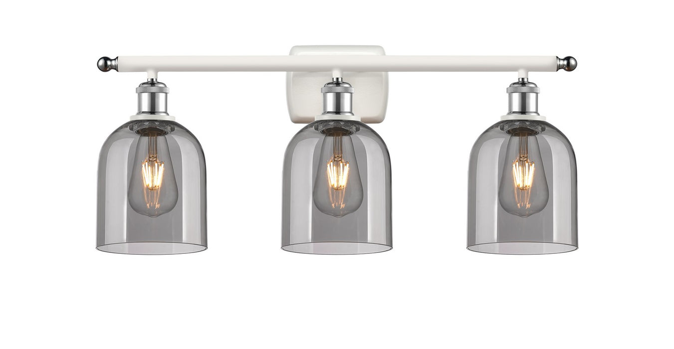 Innovations 516-3W-WPC-G558-6SM Three Light Bath Vanity, White Polished Chrome