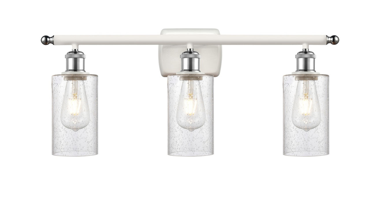 Innovations 516-3W-WPC-G804 Three Light Bath Vanity, White Polished Chrome