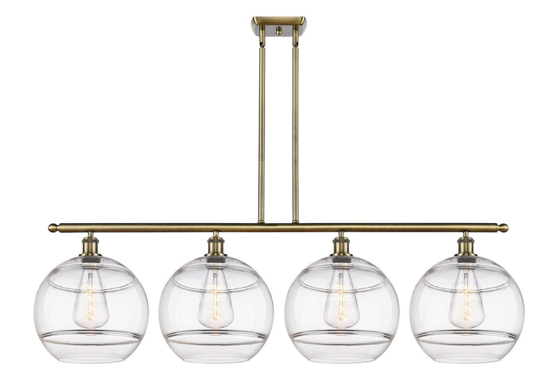 Innovations 516-4I-AB-G556-12CL Four Light Island Pendant, Antique Brass