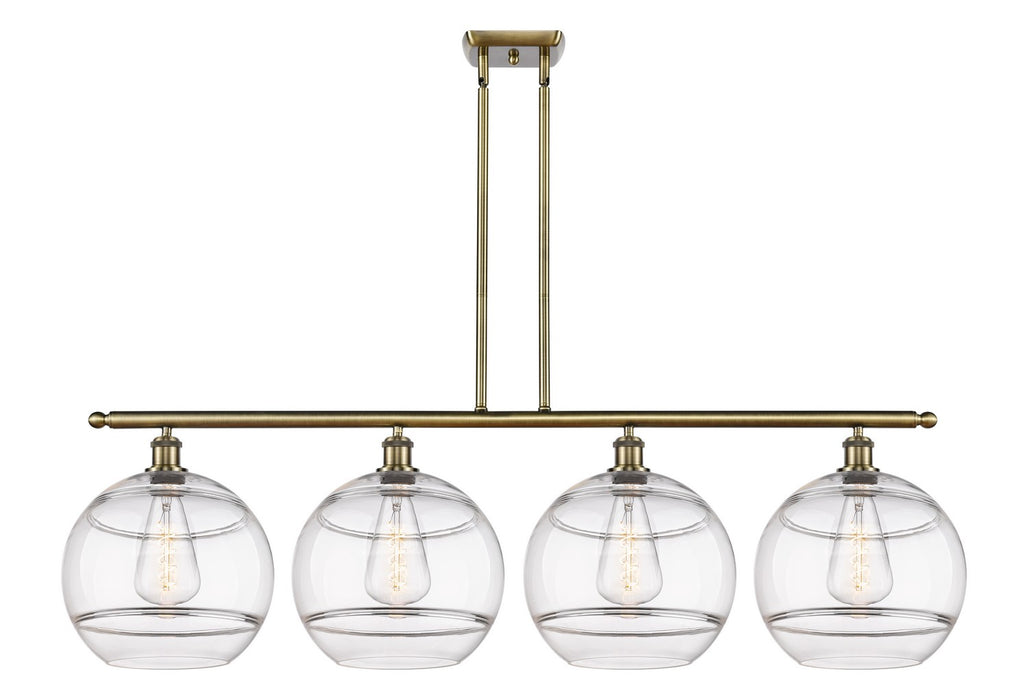 Innovations 516-4I-AB-G556-12CL Four Light Island Pendant, Antique Brass
