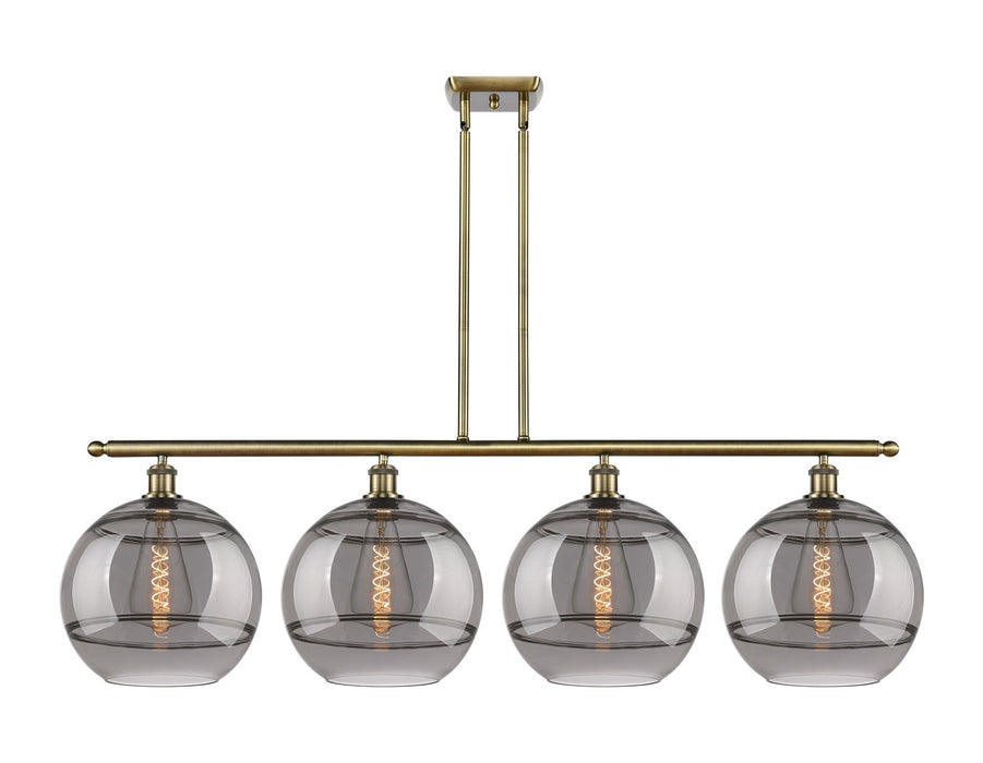Innovations 516-4I-AB-G556-12SM Four Light Island Pendant, Antique Brass