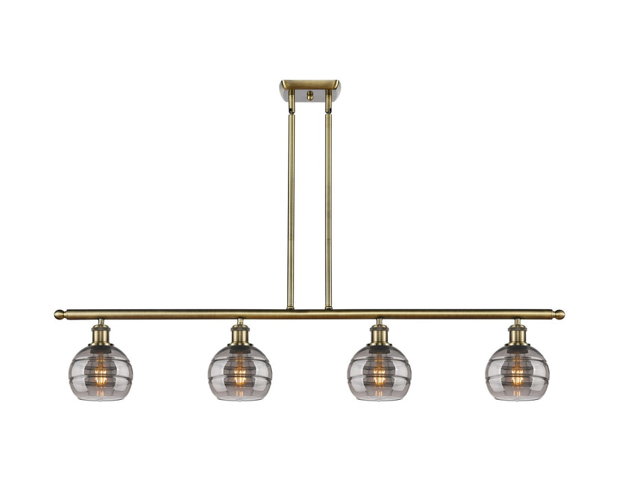 Innovations 516-4I-AB-G556-6SM Four Light Island Pendant, Antique Brass