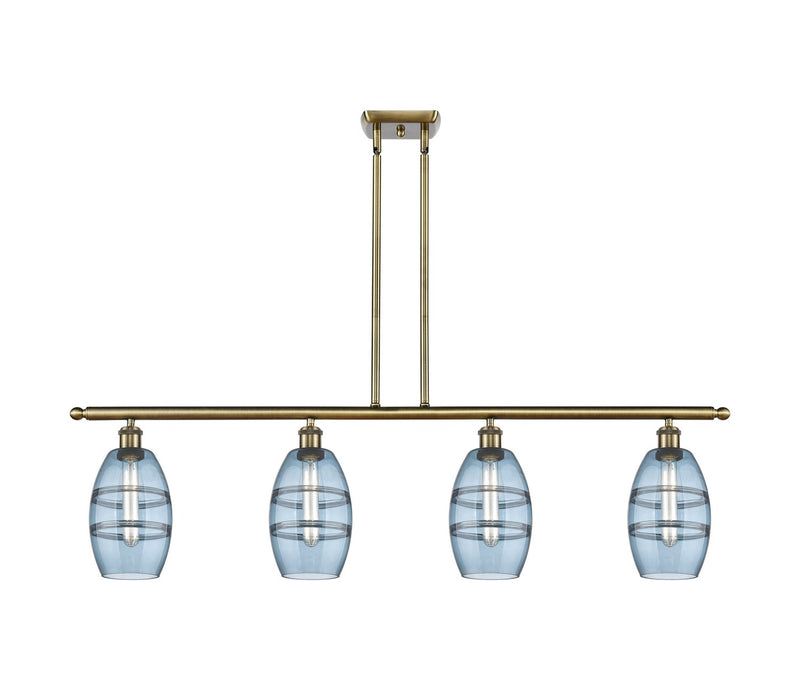 Innovations 516-4I-AB-G557-6BL Four Light Island Pendant, Antique Brass