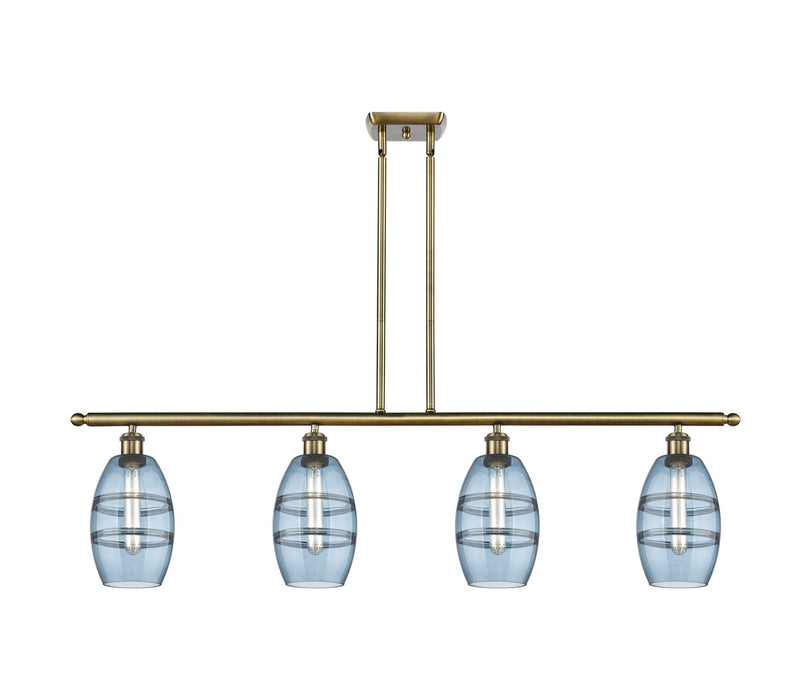 Innovations 516-4I-AB-G557-6BL Four Light Island Pendant, Antique Brass