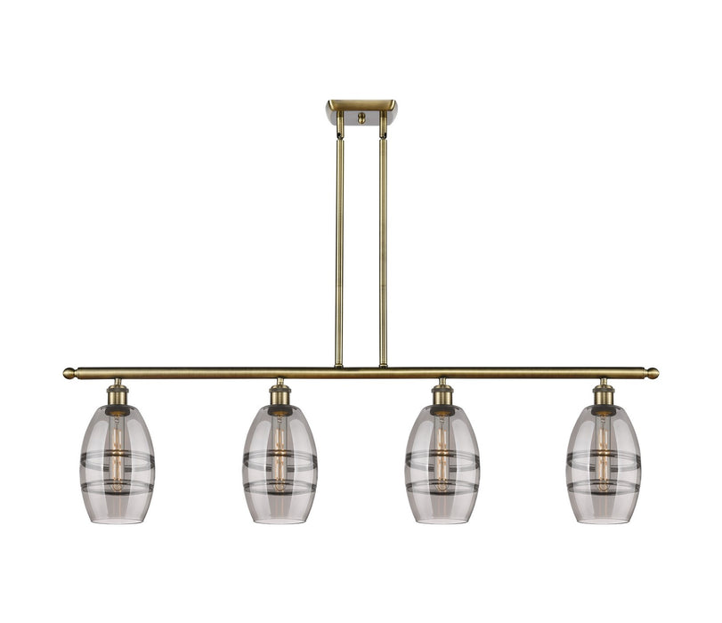 Innovations 516-4I-AB-G557-6SM Four Light Island Pendant, Antique Brass