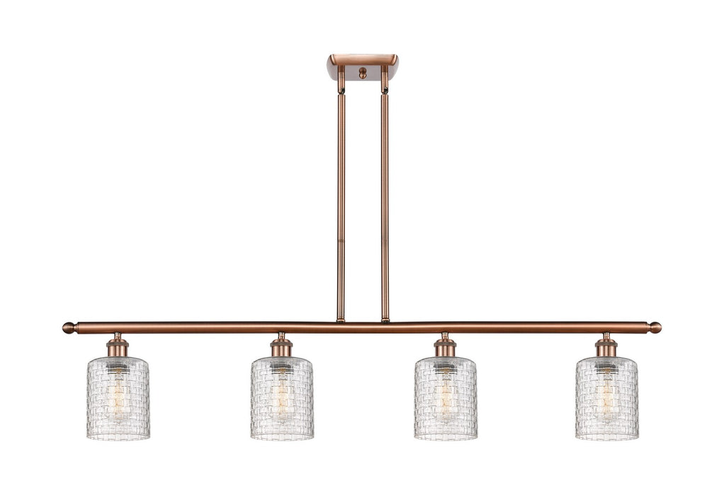 Innovations 516-4I-AC-G112C-5CL Four Light Island Pendant, Antique Copper