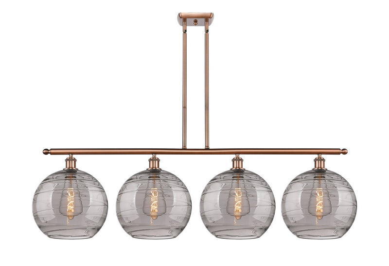 Innovations 516-4I-AC-G1213-12SM Four Light Island Pendant, Antique Copper