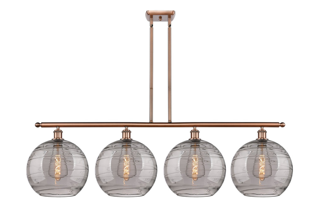 Innovations 516-4I-AC-G1213-12SM Four Light Island Pendant, Antique Copper