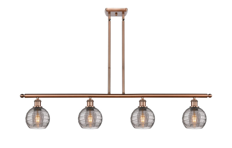 Innovations 516-4I-AC-G1213-6SM Four Light Island Pendant, Antique Copper
