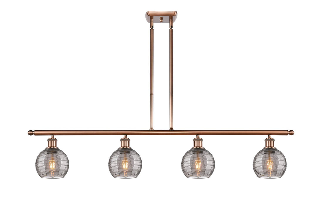 Innovations 516-4I-AC-G1213-6SM Four Light Island Pendant, Antique Copper