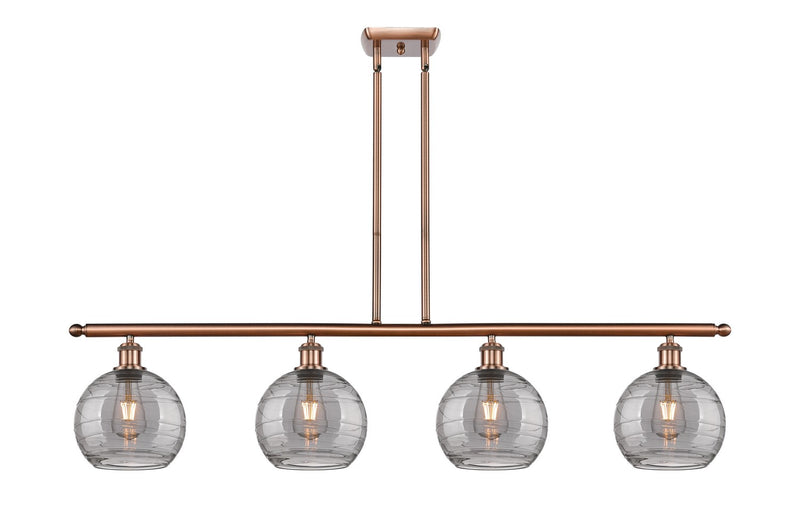 Innovations 516-4I-AC-G1213-8SM Four Light Island Pendant, Antique Copper