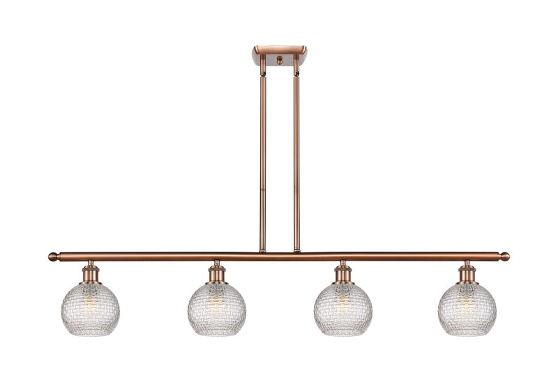 Innovations 516-4I-AC-G122C-6CL Four Light Island Pendant, Antique Copper