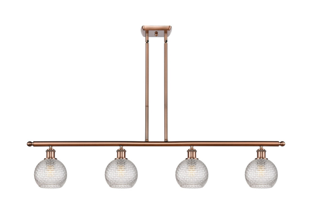 Innovations 516-4I-AC-G122C-6CL Four Light Island Pendant, Antique Copper