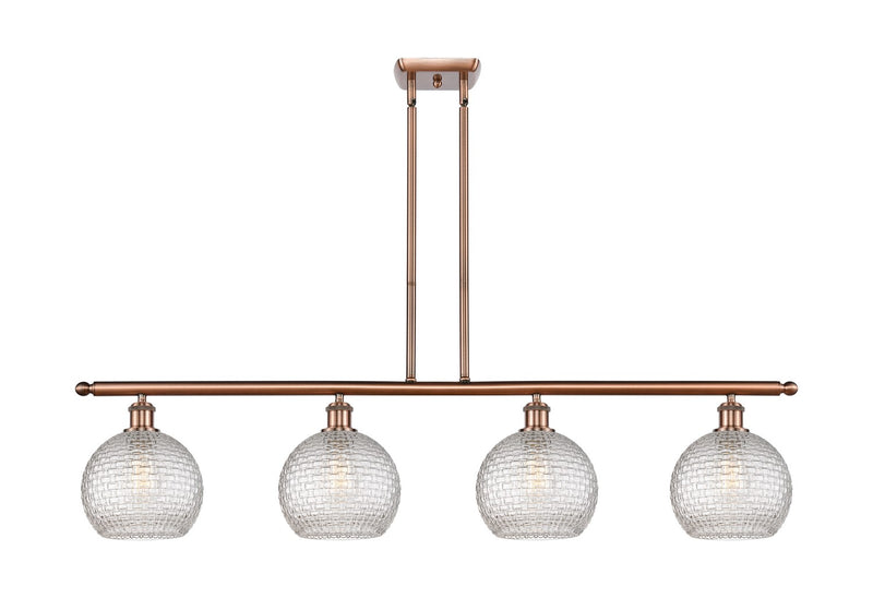 Innovations 516-4I-AC-G122C-8CL Four Light Island Pendant, Antique Copper