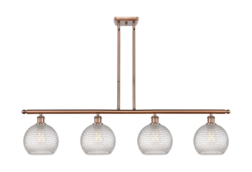 Innovations 516-4I-AC-G122C-8CL Four Light Island Pendant, Antique Copper