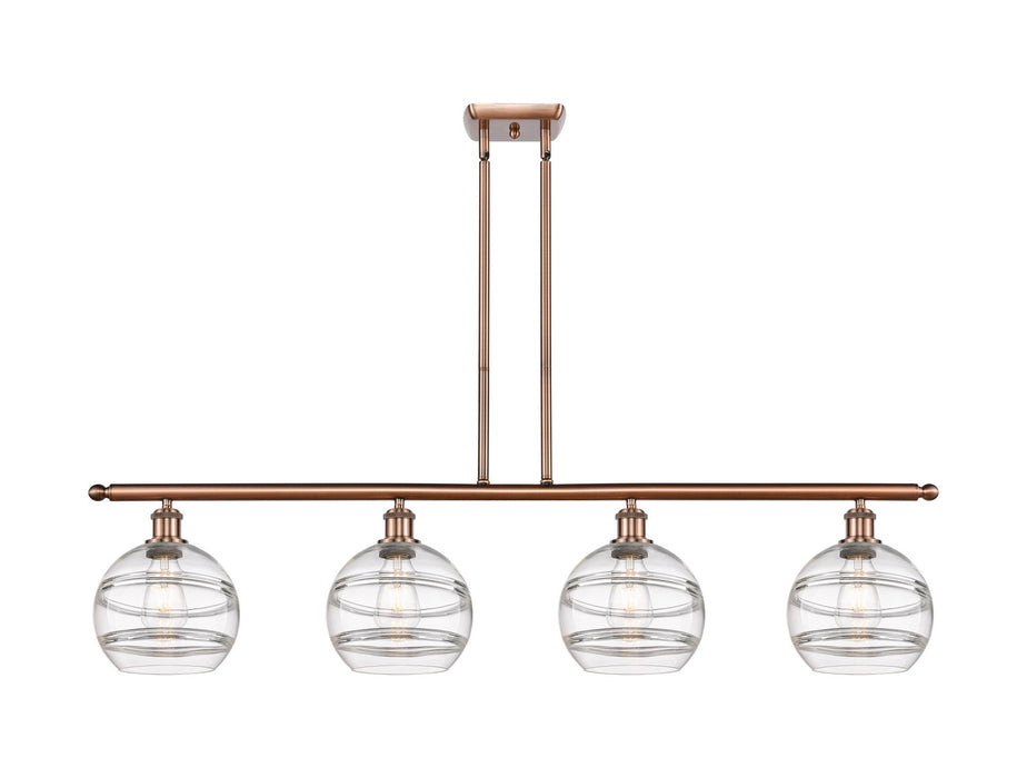 Innovations 516-4I-AC-G556-8CL Four Light Island Pendant, Antique Copper