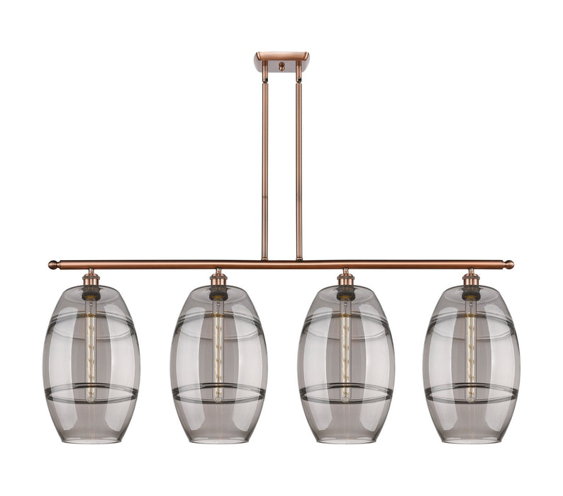 Innovations 516-4I-AC-G557-10SM Four Light Island Pendant, Antique Copper