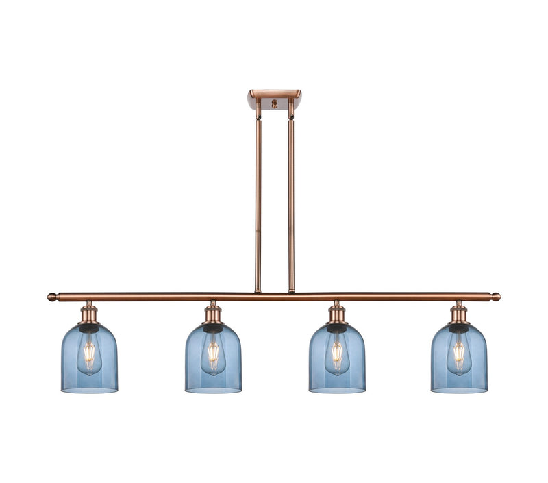 Innovations 516-4I-AC-G558-6BL Four Light Island Pendant, Antique Copper