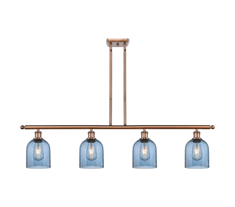 Innovations 516-4I-AC-G558-6BL Four Light Island Pendant, Antique Copper
