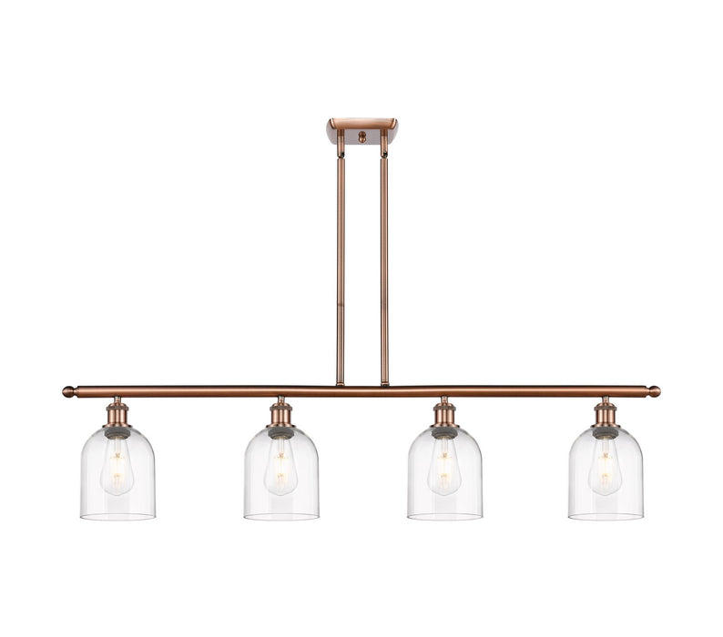 Innovations 516-4I-AC-G558-6CL Four Light Island Pendant, Antique Copper