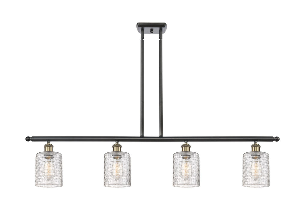 Innovations 516-4I-BAB-G112C-5CL Four Light Island Pendant, Black Antique Brass