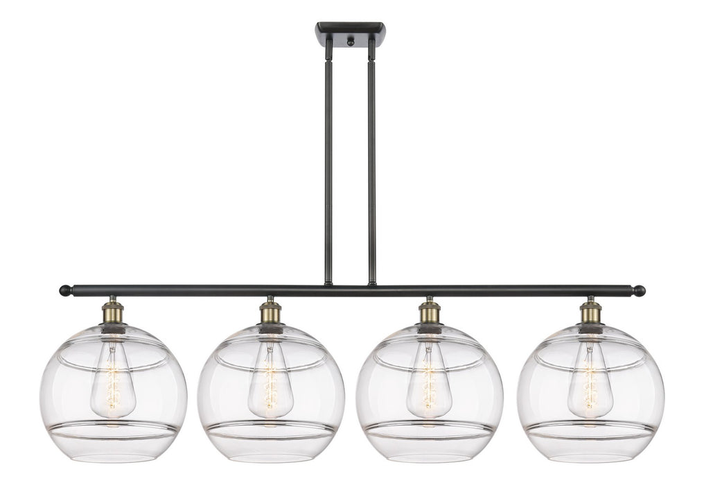 Innovations 516-4I-BAB-G556-12CL Four Light Island Pendant, Black Antique Brass