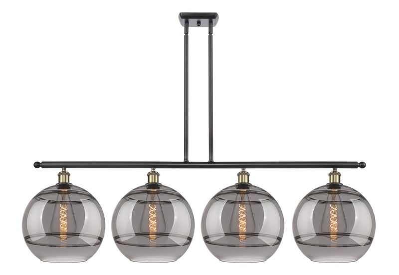 Innovations 516-4I-BAB-G556-12SM Four Light Island Pendant, Black Antique Brass