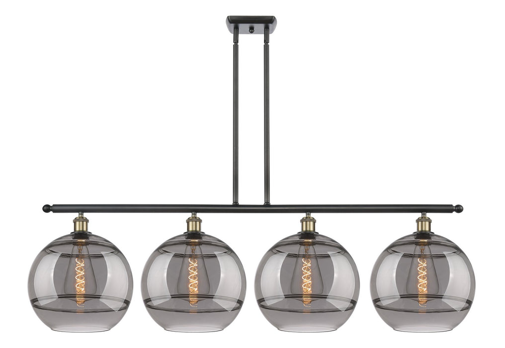Innovations 516-4I-BAB-G556-12SM Four Light Island Pendant, Black Antique Brass