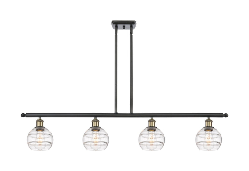 Innovations 516-4I-BAB-G556-6CL Four Light Island Pendant, Black Antique Brass