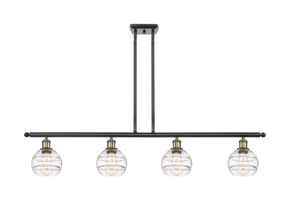 Innovations 516-4I-BAB-G556-6CL Four Light Island Pendant, Black Antique Brass
