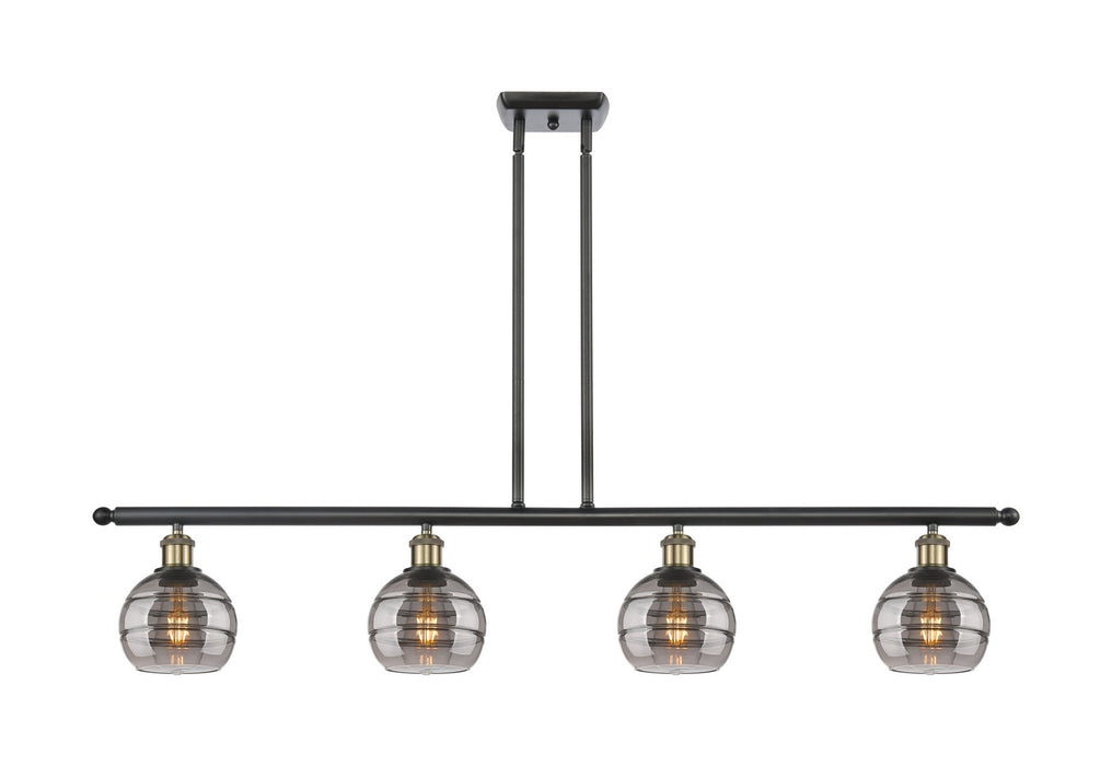 Innovations 516-4I-BAB-G556-6SM Four Light Island Pendant, Black Antique Brass