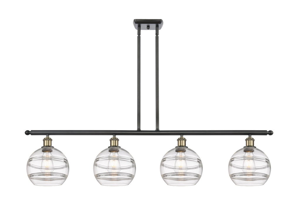 Innovations 516-4I-BAB-G556-8CL Four Light Island Pendant, Black Antique Brass