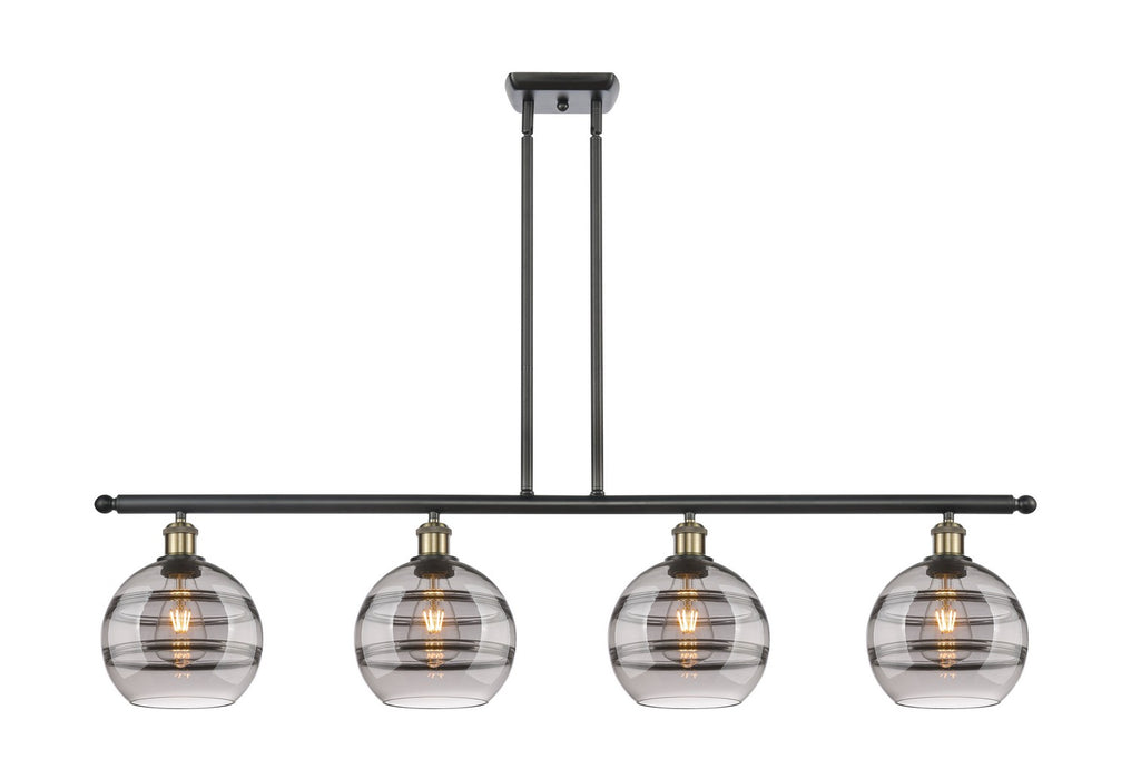 Innovations 516-4I-BAB-G556-8SM Four Light Island Pendant, Black Antique Brass