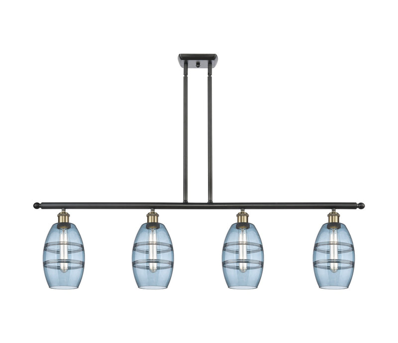 Innovations 516-4I-BAB-G557-6BL Four Light Island Pendant, Black Antique Brass