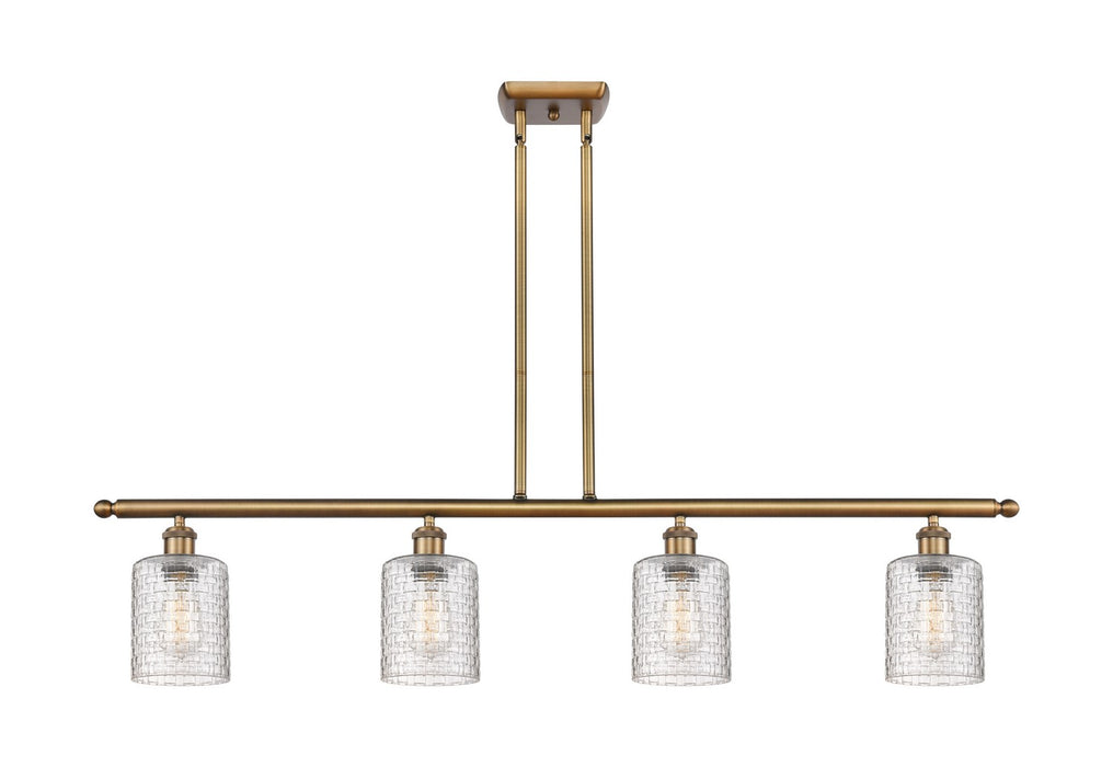 Innovations 516-4I-BB-G112C-5CL Four Light Island Pendant, Brushed Brass