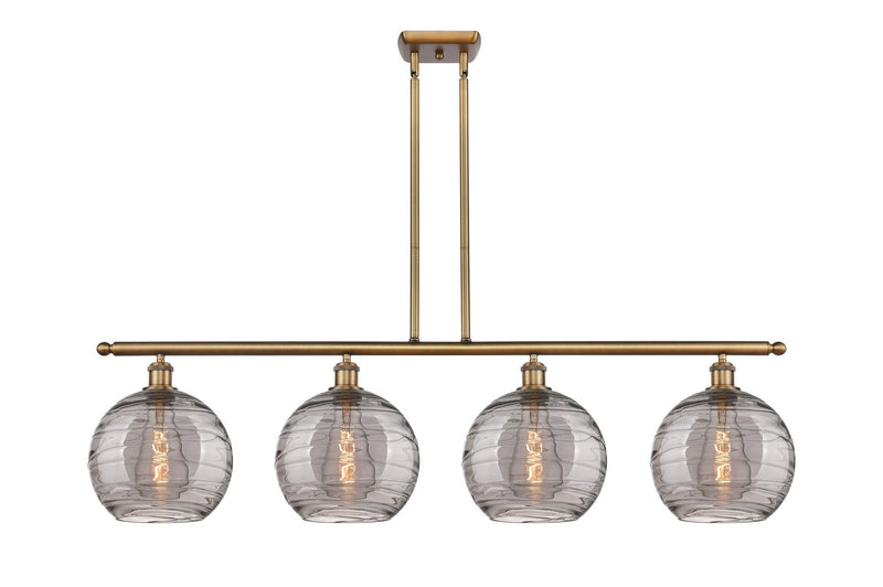 Innovations 516-4I-BB-G1213-10SM Four Light Island Pendant, Brushed Brass