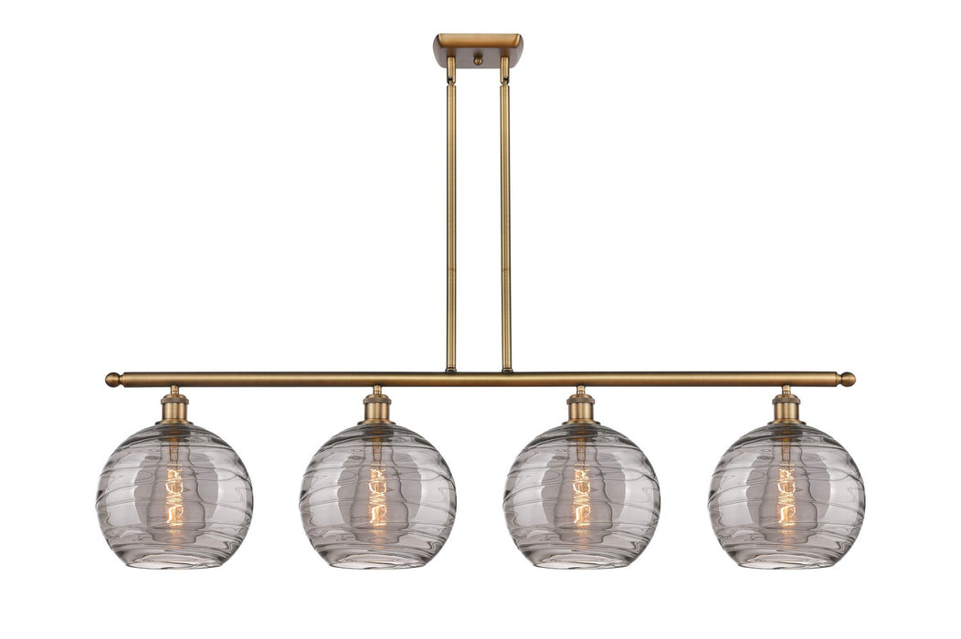 Innovations 516-4I-BB-G1213-10SM Four Light Island Pendant, Brushed Brass