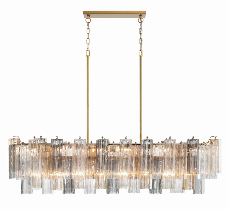 Crystorama ADD-317-AG-AU 14 Light Chandelier, Aged Brass